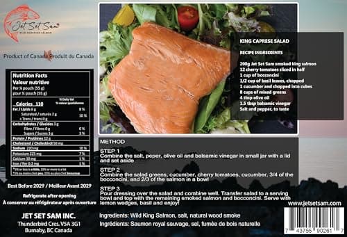 Wild Caught Canadian Pacific Smoked King Salmon Filet Gift All Natural From Vancouver BC