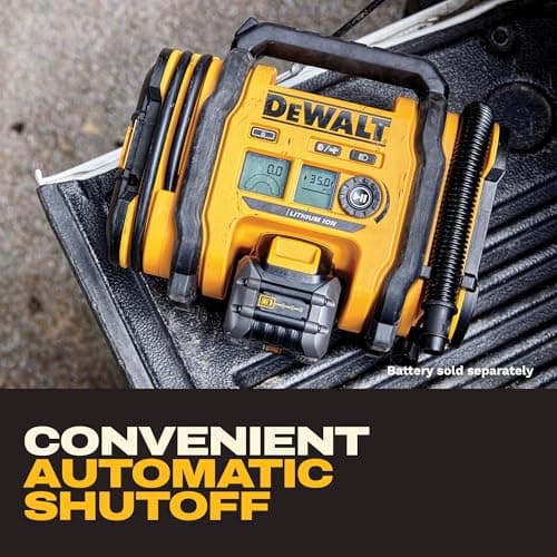 DEWALT Tire Inflator Portable Air Compressor 20V MAX, Car Air Pump with Automatic Shut Off, LED Light, Tool Only (DCC020IB) — view 5