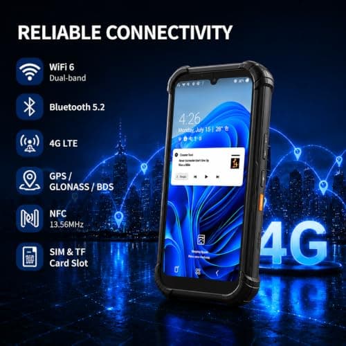 Aonim Rugged Windows 11 Handheld Computer, 6.5 Inch Touchscreen, Intel N150, 8GB RAM 256GB Storage, WiFi 6, 4G LTE, NFC, GPS, IP68 PDA, Optional 1D/2D Barcode Scanner — view 4