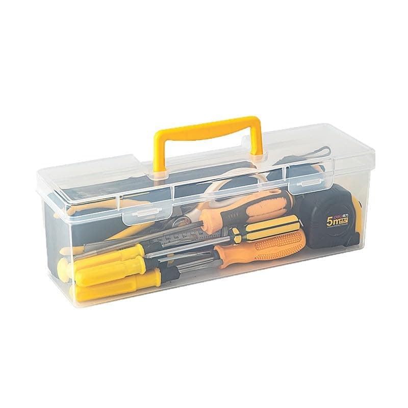 Caja de almacenamiento de herramientas, organizador de piezas pequeñas, contenedor de hardware, plástico transparente con 1 caja exterior y 6 separadores interiores extraíbles, para tornillos, tuercas — view 4