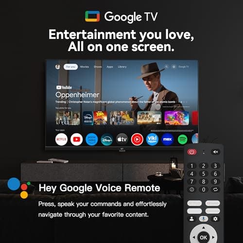 FPD 40-inch Smart TV, 1080p Full HD Google TV with Google Play Built-in Google Cast, HDR 10, Dolby Audio, Voice Remote, Stream Live Television (Palette-Series, CG40-P3) — view 5