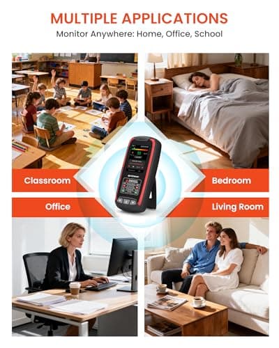 METRINARY Radon Detector for Home, Portable Radon Monitor with TFT Color Display, Rechargeable Radon Tester Quick Result 6 Hour, 504-Day Data Storage with Audible & Visual Alarm (pCi/L or Bq/m³) — view 7