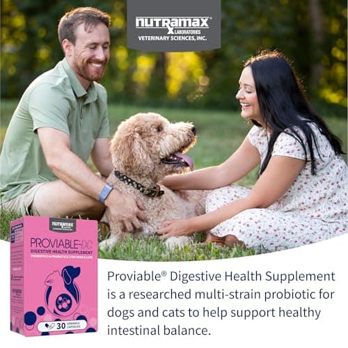 Nutramax Proviable Probiotics for Dogs and Cats, Daily Digestive Health Supplement with Multiple Strains of Bacteria, Cat and Dog Probiotics Plus Prebiotics, 30 Capsules — view 2