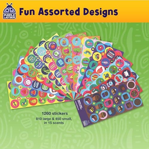 PURPLE LADYBUG 1260 Scratch and Sniff Stickers for Kids - Reward & Motivational Stickers - Smelly Stickers Teacher Must Haves for Classroom Essentials — view 5
