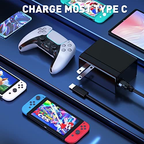Charger for Nintendo Switch and Lite and OLED with 5FT Charger Cable for Nintendo Switch/Steam Deck, Support Switch TV Dock Mode AC Power Supply Adapter, Output 15V2.6A Fast Charge Nintendo