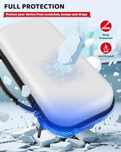 Klipdasse Switch 2 Slim Case for Nintendo Switch 2 (2025)/Switch/OLED, Hard Shell Portable Case with Soft Lining, High Capacity, Lightweight, 10 Game Slots, Durable Ballistic Nylon-White — view 5