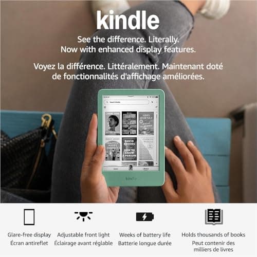 Amazon Kindle 16 GB (newest model) - Lightest and most compact Kindle, now with faster page turns, for an enhanced reading experience - Matcha — view 6