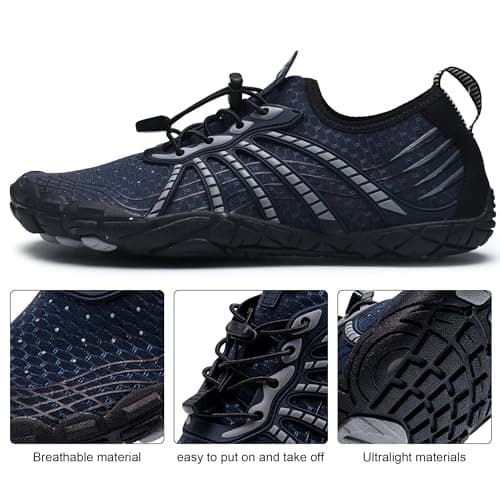Hiwegers Water Shoes for Women and Men, Swimming Shoes Quick-Dry for Beach Swimming Surf Yoga Hiking Outdoor Sports Blue-White — view 2