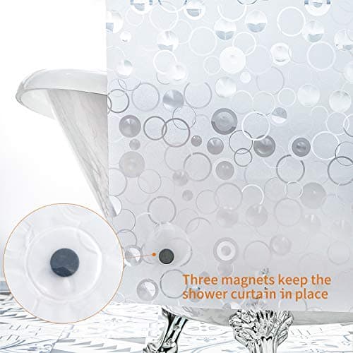 WELTRXE Shower Curtain Liner with Magnets, Shower Curtains Waterproof for Bathroom, Heavy Duty Shower Liner, Bathroom Curtains 72x72 Inch — view 4