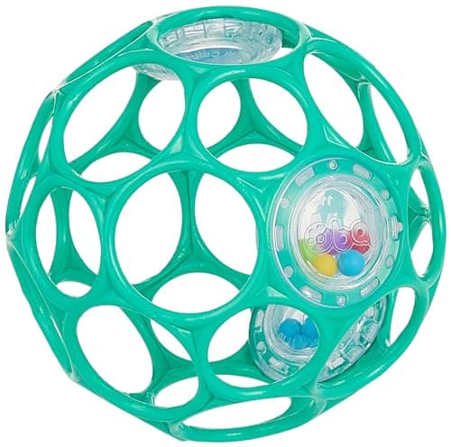 Bright Starts Oball Easy-Grasp Rattle BPA-Free Infant Toy in Teal, Age Newborn and up, 4 Inches — view 3