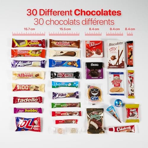 Eastanbul International Snack Box, 30 Chocolate Assortment Bars, Turkish Exotic Snacks, Assorted Candy Variety Pack of Foreign Exotic Candy Box of Assorted Chocolate — view 5