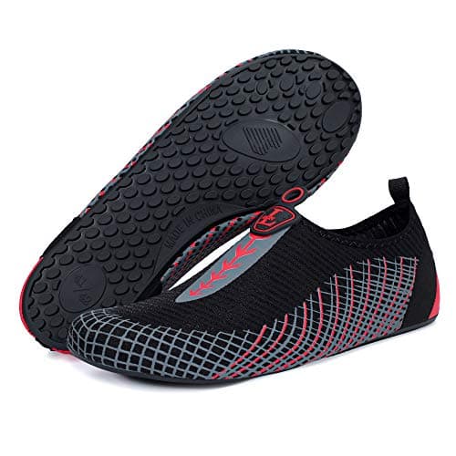 JOINFREE Womens Mens Pool Water Shoes Barefoot Quick-Dry Aqua Beach Sports Socks for Swimming Surf Yoga Exercise (ARR-R BLK, 45-46 EU,14-15 M US Women / 12-13 M US Men) — view 5