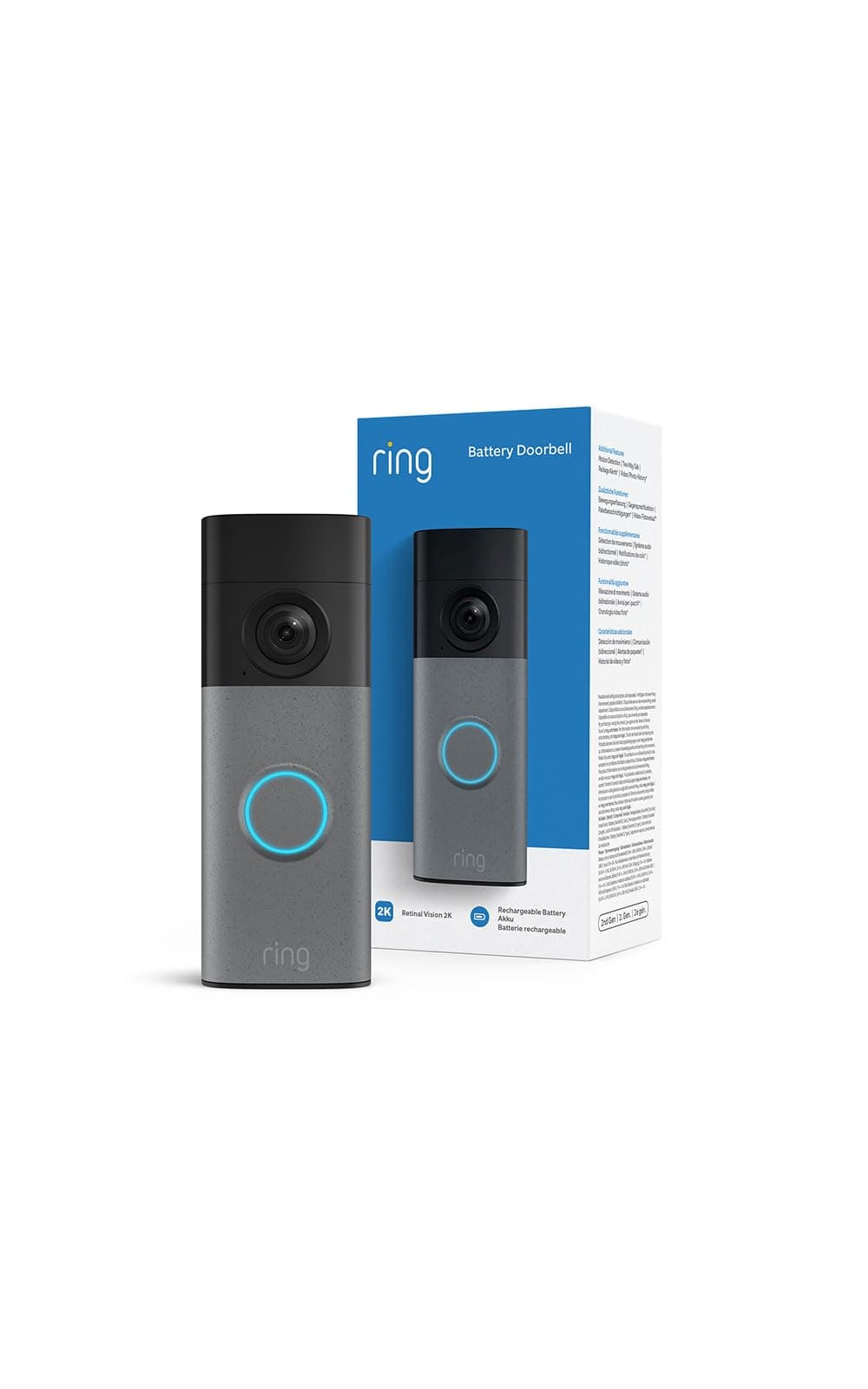 Ring Battery Video Doorbell (newest gen) | DIY Wireless Doorbell Camera | Retinal 2K | 6x Zoom | Two-Way Talk | Easy to install | Built-In Battery | 30-day free trial of Ring Subscription Plan — view 2