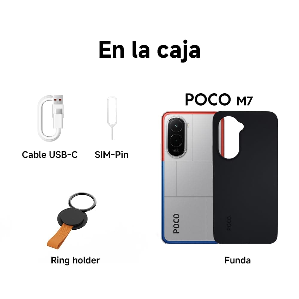 XIAOMI POCO M7 - Smartphone de 8+256GB, Cámara Dual de 50MP con AI, Pantalla inmersiva de 6,9” FHD+, Snapdragon 685, Carga rápida de 33W y Reversible de 18W, Cargador no Incluido, Plata (Versión ES) — view 4