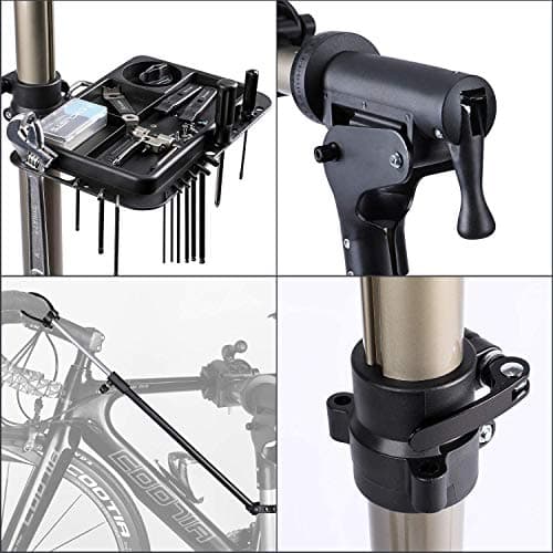 CXWXC Bike Repair Stand -Shop Home Bicycle Mechanic Maintenance Rack- Whole Aluminum Alloy- Height Adjustable — view 3