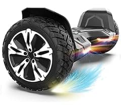 Gyroor Warrior 8.5 inch G2 All Terrain Off Road Scooter with Bluetooth Speakers and LED Lights, Self Balancing Scooter for Kids ages 6-12 and Adults