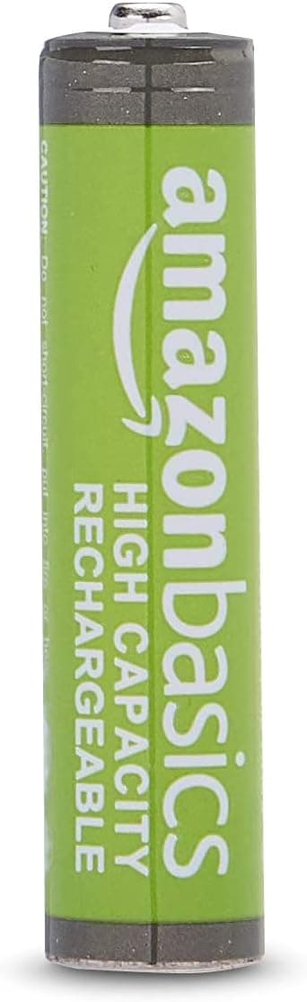 Amazon Basics 8-Pack Rechargeable AAA NiMH High-Capacity Batteries, 850 mAh, 1.2V, Recharge up to 500x Times, Pre-Charged
