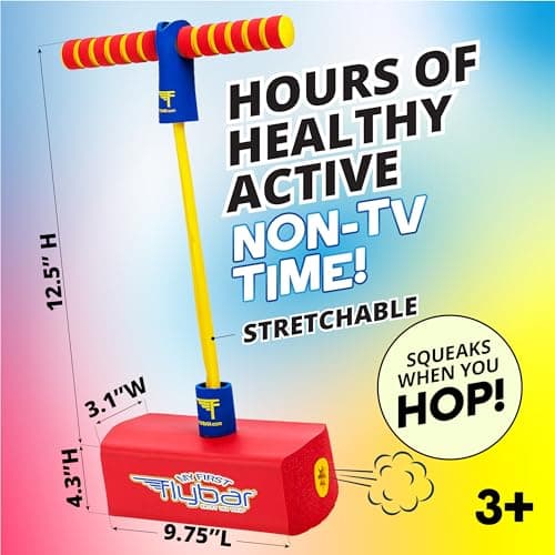 Flybar My First Foam Pogo Jumper for Kids Fun and Safe Pogo Stick for Toddlers, Durable Foam and Bungee Jumper for Ages 3 and up, Supports up to 250lbs (Red) — view 3