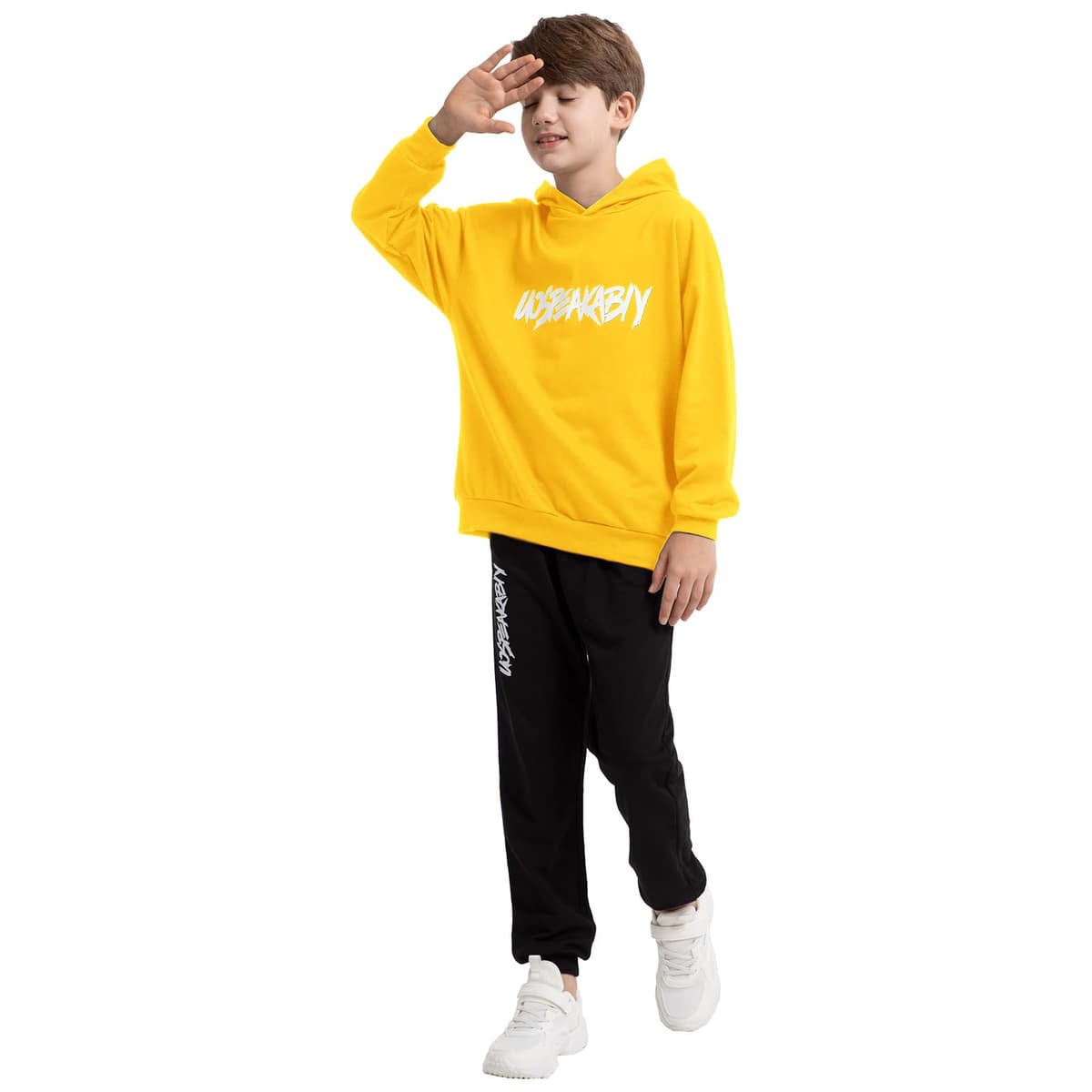 amropi Chándal Niños 2 Piezas Set Sudadera con Capucha y Pantalones Deportivo Jogging Conjunto Ropa 2-15 años — view 3