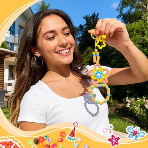 Simetufy 3600Pcs Pony Beads Bulk, 24 Assorted Colors Rainbow Plastic Beads for Hair Braiding Friendship Bracelets DIY Crafting Kandi Jewelry Making (2.06lb) — view 8