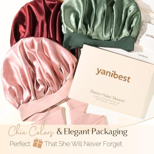 YANIBEST Adjustable Satin Bonnet for Sleeping Women Double Layer Hair Wrap Reduce Friction Prevent Frizz Natural Curly Hair, Blush Pink — view 8