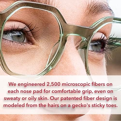 Setex Gecko Grip 1mm Anti Slip Eyeglass Nose Pads, (5 Clear Pair) USA Made, 2500 Innovative Microstructured Fibers per Nose Pad, 1mm x 7mm x 16mm — view 5