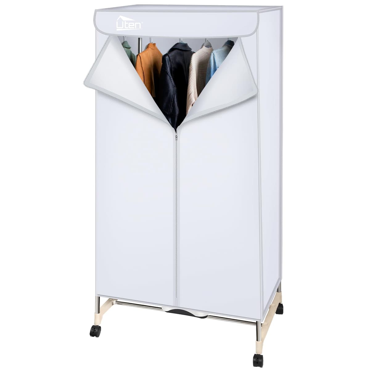 Uten Secadora de Ropa Eléctrica Portátil 1.7m, 1500W Secadora Plegable, Instalación y Almacenamiento Rápido, Capacidad de 15kg, Temporizador de 180 Min y Función de Calefacción PTC, Reducción de Ruido — view 13