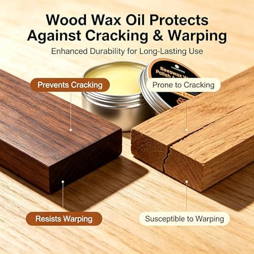 YIJINKING Beeswax Wood Polish, Premium Wood Conditioner, Multipurpose Wood Cleaner & Wood Protector for Furniture, Floors, Cabinets, Tables, Restores Shine & Prevents Cracking, 7.05 Oz
