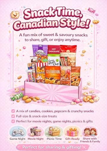 Canadian Snack Box 15 Count Variety Pack – Assorted Canadian Candy, Cookies, Popcorn, Crackers & Toffee – Full Size & Snack Size Mix – Sweet and Savoury Snack Care Package Gift Basket (Products May Vary) — view 3