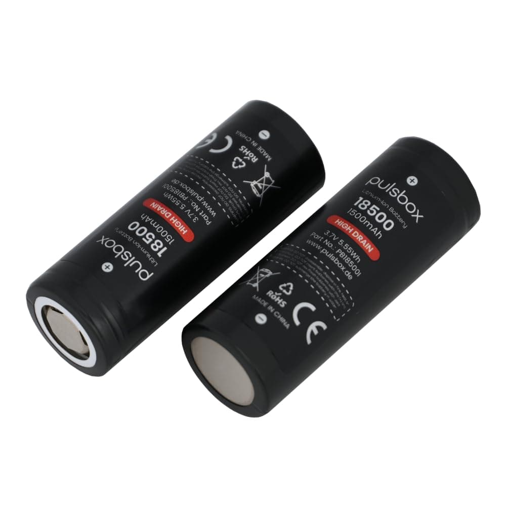 IMR High Drain 18500 - Batería de iones de litio (1500 mAh, 3,6 V, 3,7 V, polo positivo plano) (22 A) — view 3