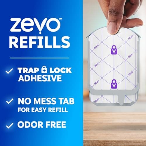 Zevo Flying Insect Trap Official Refill Cartridges - Fits Zevo Trap and MAX Indoor Fly Trap, Trap+Lock Technology Fly Trap Refill for Gnats, House Flies & Fruit Flies (6 Official Refill Cartridges)