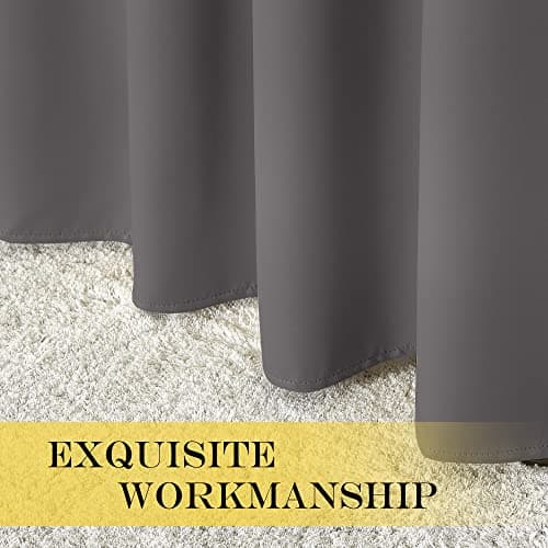 NICETOWN Blackout Window Curtain for Bedroom - (Grey Color) Home Decoration Thermal Insulated Room Darkening Drape/Drapery, W52 x L63 Inch, 8 Grommets/Rings Top, 1 Panel — view 6