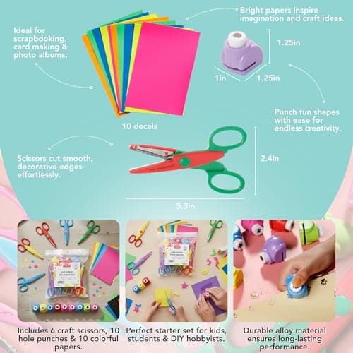 Craft Scissors Set – 26 Pcs, Paper Hole Punch & Decorative Cutting Edges — view 2