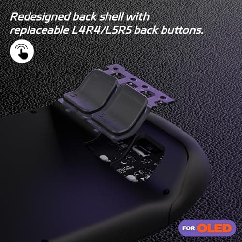 eXtremeRate Replacement Full Set Buttons for Steam Deck OLED Handheld Console, Clear Slate Black DIY Custom ABXY D-pad Trackpad Bumpers Triggers Buttons with Tools for Steam Deck OLED Console — view 4