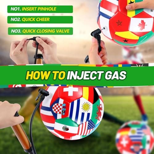 Realspring International 2026 World Flag Soccer Ball Size 5 Country Flag Party Favor with World Storage Bag and Pump Needle for Sports Holiday Birthday Party Gifts — view 2