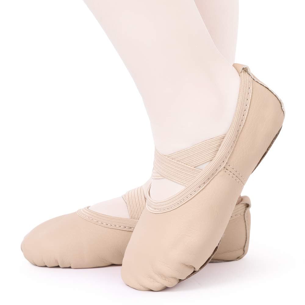 Ballet Shoes Leather Ballet Flats Split Sole Dance Slippers for Girls Toddlers Women — view 2