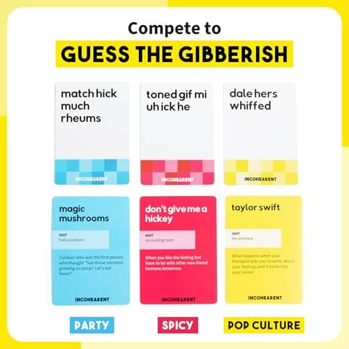 Incohearent by Relatable – Guess the Gibberish Party Game for Adults, Funny Card Game Activity for Groups, Bachelorette Party Favorite, Summer Fun for Game Night, Travel-Friendly with 300 Cards — view 2
