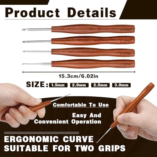 Nitlak 4 Pcs Crochet Hook Set, Ergonomic Crochet Needles Kit for Beginners