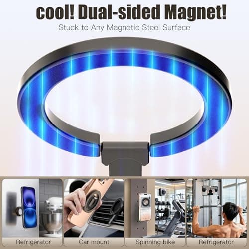 ZBHISHE Magnetic Phone Ring for MagSafe Grip [Dual-Sided Magnetic] [Super Magnet] [Magnet Phone Stand Grip Compatible with Car Mounts] Mag Safe Accessory for iPhone 17/16/15/14/13 Pro Max Plus, Grey — view 4