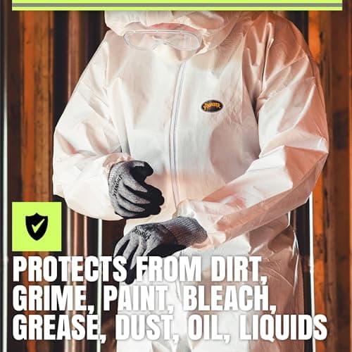Pioneer Microporous Disposable Coveralls - Protects from Chemicals, Bleach, Paint - Breathable & Comfortable - Type 5 and 6