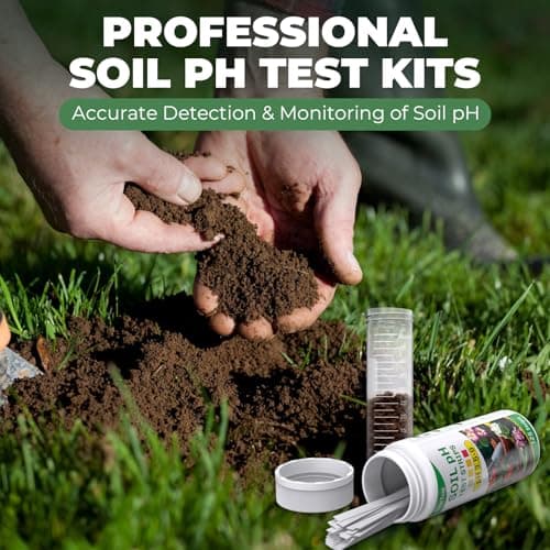 NewTest Soil pH Test Kit: Upgraded 125 Soil pH Test Strips with Measuring Cylinders for Accurate Testing pH Level of Garden Lawn Grass Flower Vegetable Compost Dirt