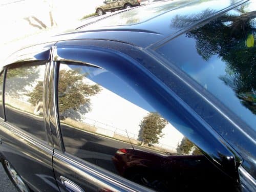 Tuningpros WD2-720 Dark Smoke 4 Pcs Set Window Visor (Outside Mount) Deflector Rain Guard Compatible with 2010-2014 Mercedes-Benz E350 E550 E63 — view 3