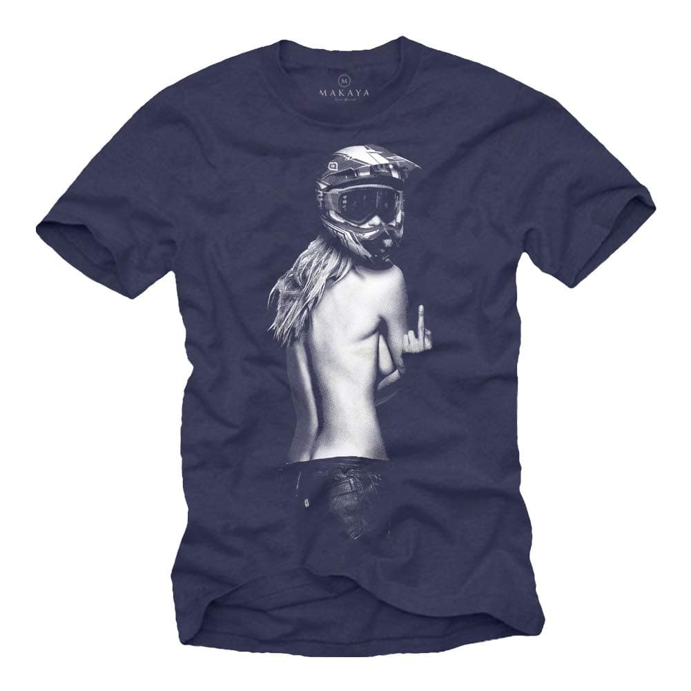 Ropa de Moto Hombre - Camiseta Motocross - Chica con Casco Moto Integral — view 5