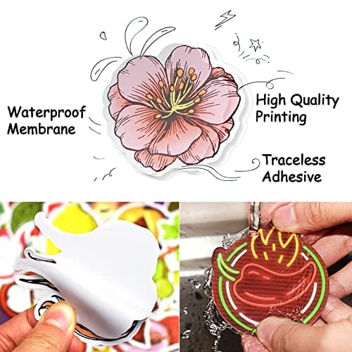 100Pcs Food and Fruit Stickers Realistic Food Fruit and Vegetable Big Stickers for Scrapbooking Cute food for Water Bottles Waterproof — view 3