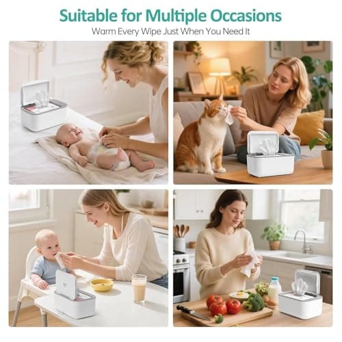 Chefhandy Baby Wipe Warmer, 3-Level Temperature Control, Silent & Even Heating, Large Capacity Wipes Dispenser for Babies & Adults, White — view 4
