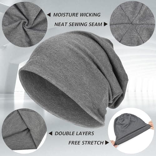 EINSKEY Slouchy Beanie for Men & Women, Lightweight Oversize Thin Cotton Chemo Hats Soft Night Cap Comfortable Sleeping Hat