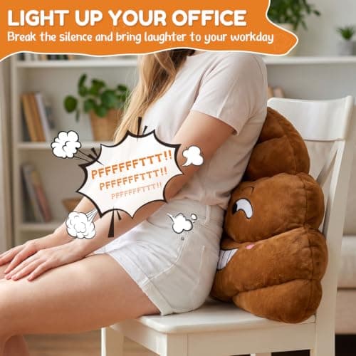 Farting Poop Plush Pillow with Sound – 20 Hilarious Fart Sounds, Soft & Durable Gag Gift for Friends, Coworkers & Prank Lovers, Fun Home Office Party Decoration — view 3