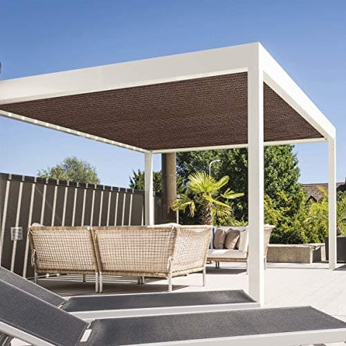 Eden's Decor Straight Flat-Edged Sun Shade Sail Rectangular 5' x 7' Brown UV-Blocking Outdoor Canopy Fabric Cloth Awning for Pergola Patio Garden Backyard Custom Size — view 5