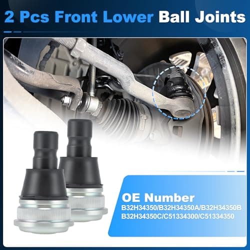 INFINAUTO 2 Pcs Front Lower Ball Joints for Mazda 3 2004-2013 for Mazda 5 2006-2010 2012-2017 B32H34350 Suspension Lower Ball Joints Kit B32H34350A B32H34350B Left and Right — view 2