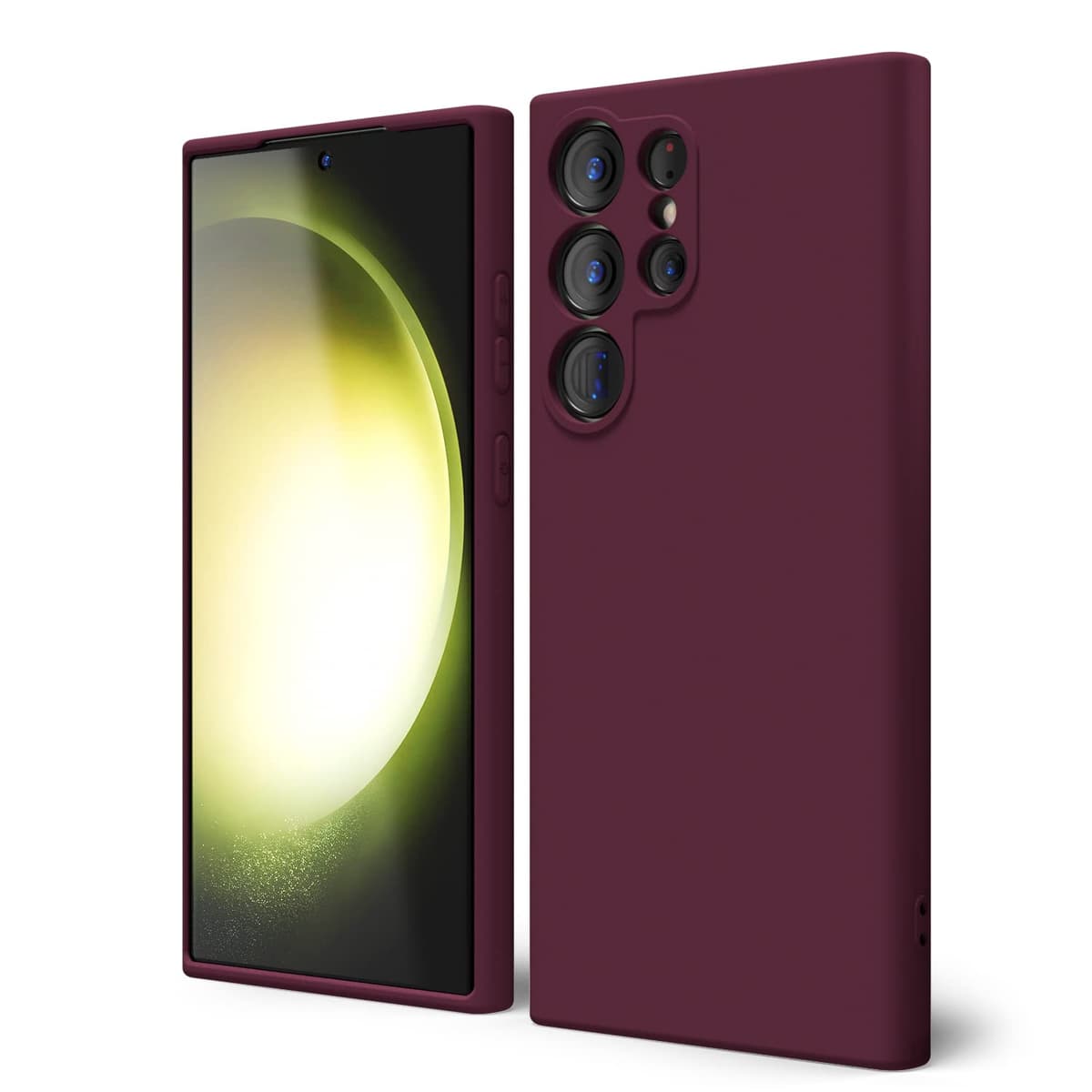oakxco for Samsung Galaxy S23 Phone Case Liquid Silicone,Cute Thin Slim Soft Rubber TPU Plain Smooth Gel Cover for Women Girl Aesthetic Design, Matte Solid Protective & Shockproof, Burgundy Plum Wine — view 128